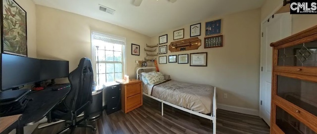 1 Twinspur Ct, Columbia, SC 29229 - bedroom with dark wood-style flooring, an office area, and baseboards