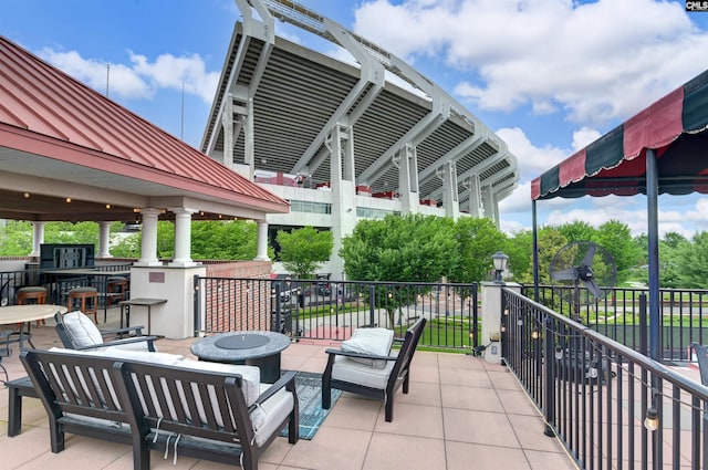 1049 Key Rd Unit 22, Columbia, SC 29201 - view of patio / terrace featuring an outdoor living space with a fire pit