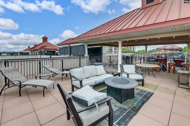 1049 Key Rd Unit 22, Columbia, SC 29201 - view of patio featuring a gazebo and an outdoor living space with a fire pit