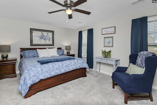 206 Carriagebrook Cir, Camden, SC 29020 - carpeted bedroom featuring baseboards and ceiling fan