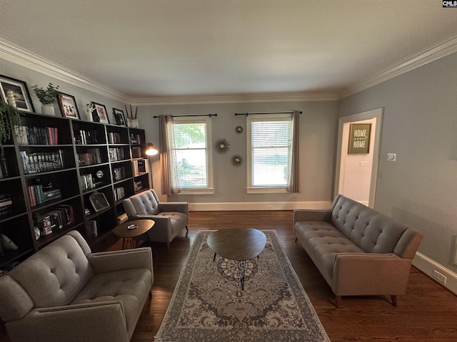 219 Mallet Hill Rd, Columbia, SC 29223 - living area featuring wood finished floors, ornamental molding, and baseboards