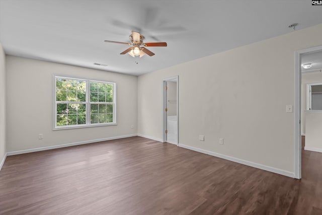 116 Harmon Creek Ct, Lexington, SC 29072 - spare room with ceiling fan, dark wood-style floors, and baseboards