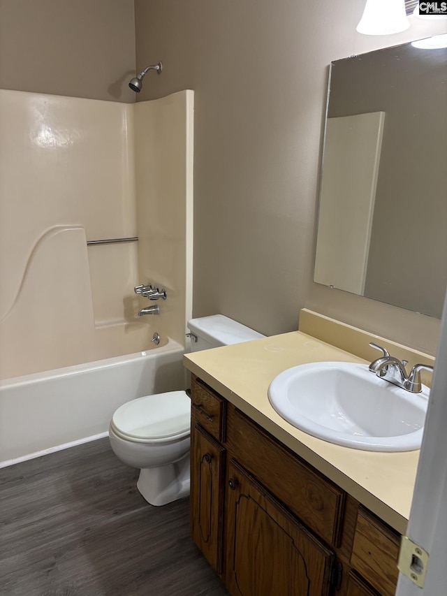 6 Bradley Ct Unit B, Cayce, SC 29033 - bathroom with vanity, toilet, shower / bath combination, and wood finished floors