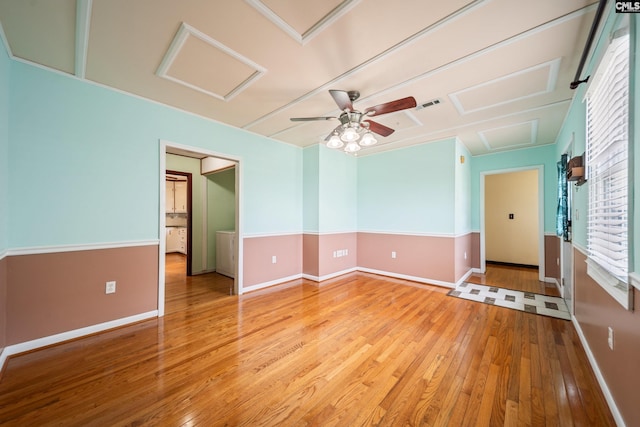 108 Commonwealth Ct, Lexington, SC 29073 - empty room with attic access, hardwood / wood-style floors, baseboards, and ceiling fan