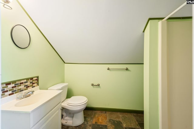108 Commonwealth Ct, Lexington, SC 29073 - full bathroom featuring toilet, stone finish flooring, vanity, baseboards, and a shower