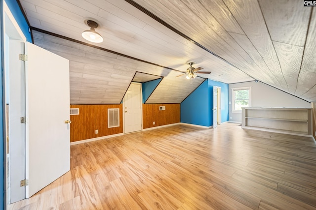 108 Commonwealth Ct, Lexington, SC 29073 - additional living space with wooden ceiling, wood walls, wood finished floors, baseboards, and lofted ceiling