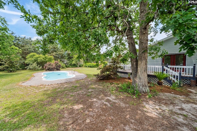 108 Commonwealth Ct, Lexington, SC 29073 - view of grassy yard with a deck and an outdoor pool