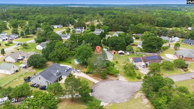 108 Commonwealth Ct, Lexington, SC 29073 - aerial view of property and surrounding area featuring a heavily wooded area and nearby suburban area