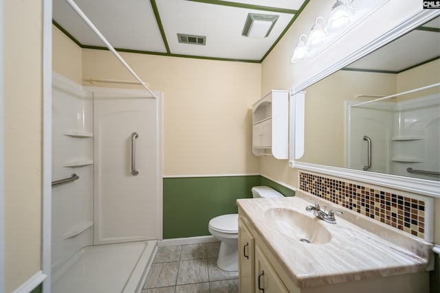 108 Commonwealth Ct, Lexington, SC 29073 - full bathroom with a stall shower, vanity, toilet, and baseboards