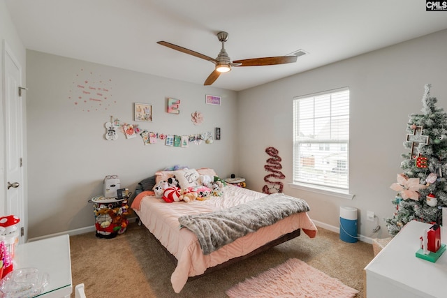 145 Decoy Ct, Sumter, SC 29145 - carpeted bedroom with baseboards and ceiling fan