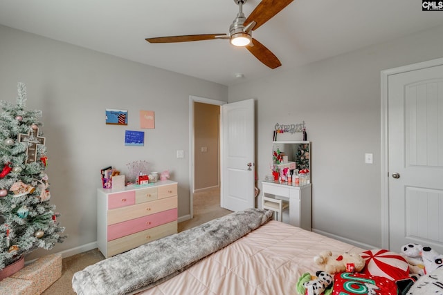 145 Decoy Ct, Sumter, SC 29145 - carpeted bedroom with baseboards and ceiling fan