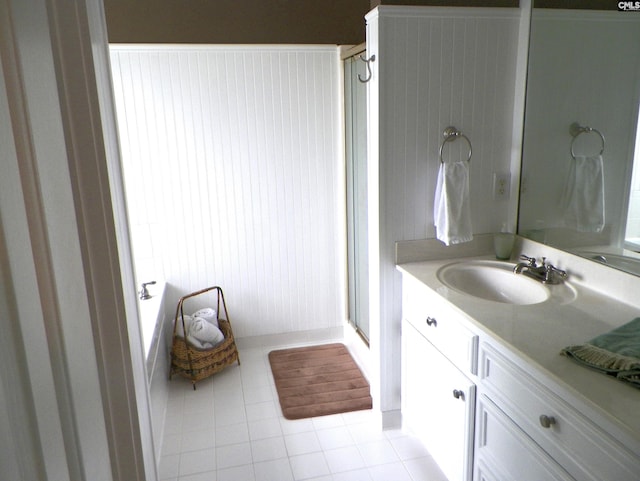 217 Tattlers Trl, Irmo, SC 29063 - bathroom with tile patterned floors, a stall shower, and vanity