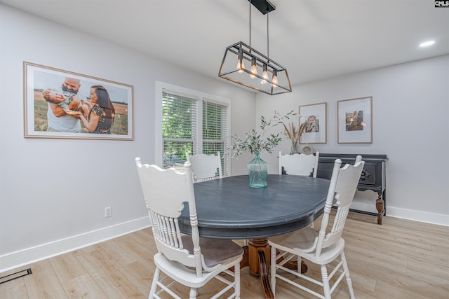 315 Bent Pine Dr, Columbia, SC 29212 - dining area with light wood finished floors, baseboards, a chandelier, and recessed lighting
