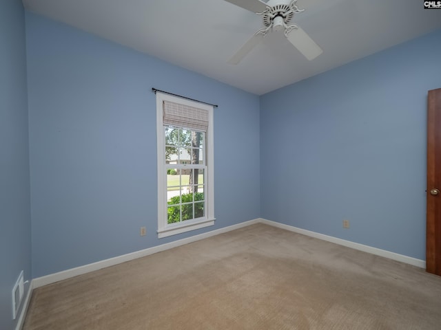 117 Falmouth Rise Rd, Columbia, SC 29229 - spare room featuring ceiling fan, baseboards, and light colored carpet