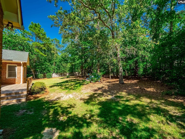 117 Falmouth Rise Rd, Columbia, SC 29229 - view of green lawn with a wooden deck