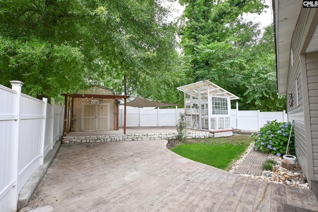 2110 Bouknight St, Newberry, SC 29108 - fenced backyard featuring a deck and a patio area