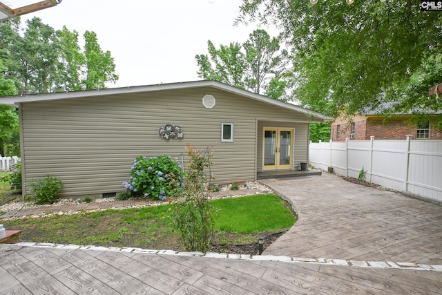 2110 Bouknight St, Newberry, SC 29108 - view of property exterior with french doors and a deck