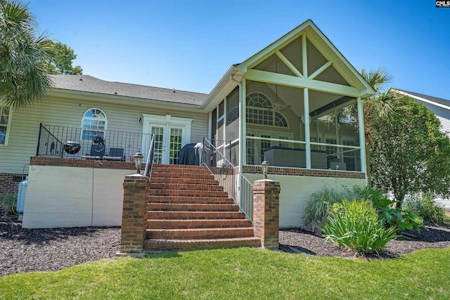 175 Stoney Pointe Dr, Chapin, SC 29036 - view of front of property with french doors, a sunroom, and stairway