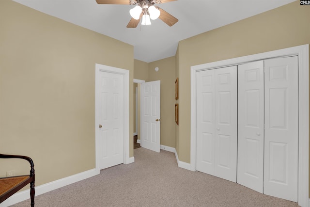 175 Stoney Pointe Dr, Chapin, SC 29036 - unfurnished bedroom with light colored carpet, baseboards, a closet, and a ceiling fan