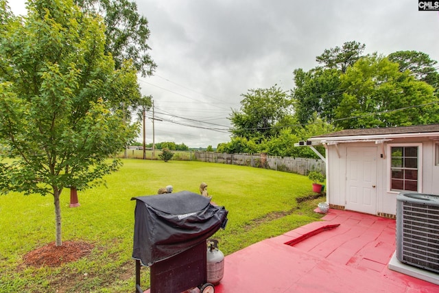 1921 Cunningham Rd, Columbia, SC 29210 - view of yard with central AC, a patio area, and an outdoor structure