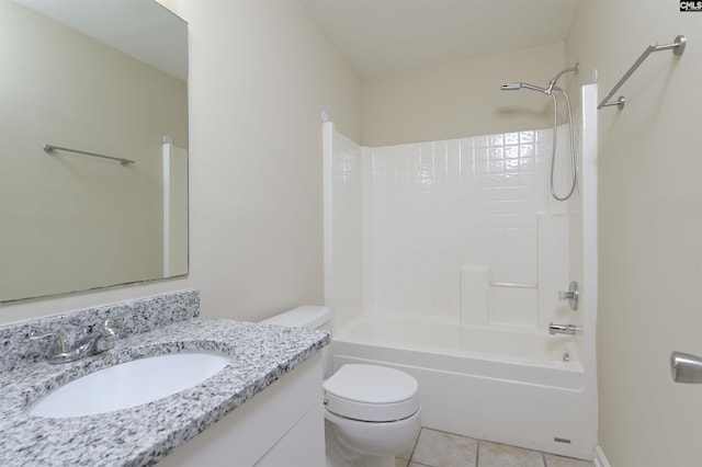 414 Fountain Lk, Columbia, SC 29209 - bathroom featuring toilet, vanity, tile patterned floors, and shower / tub combination