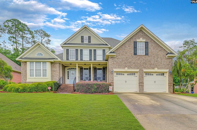 220 Lake Frances Dr, West Columbia, SC 29170 - traditional home with brick siding, a garage, a front yard, and concrete driveway