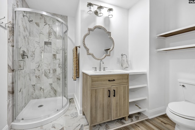 225 Park Shore Dr, Columbia, SC 29223 - full bathroom featuring toilet, a stall shower, vanity, and baseboards