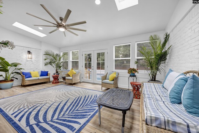 225 Park Shore Dr, Columbia, SC 29223 - sunroom with a skylight, french doors, and lofted ceiling