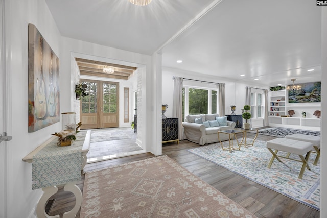 225 Park Shore Dr, Columbia, SC 29223 - living area with a chandelier, wood finished floors, and recessed lighting