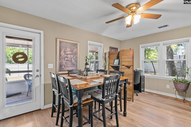 319 Graham St, West Columbia, SC 29169 - dining area with light wood finished floors, a ceiling fan, healthy amount of natural light, and baseboards