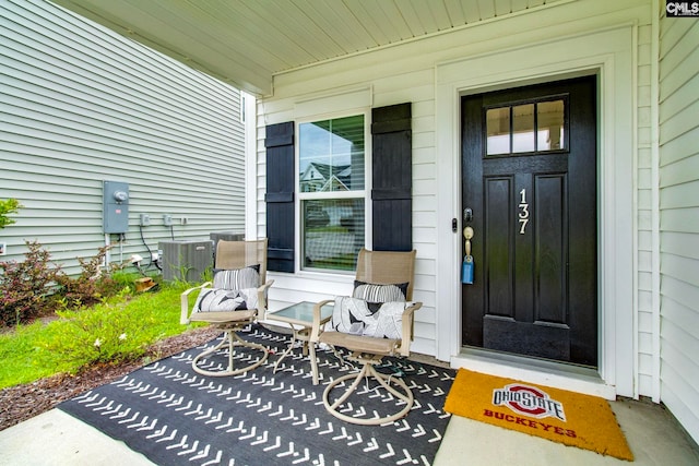 137 Brockway Dr, Columbia, SC 29229 - property entrance featuring covered porch and central air condition unit