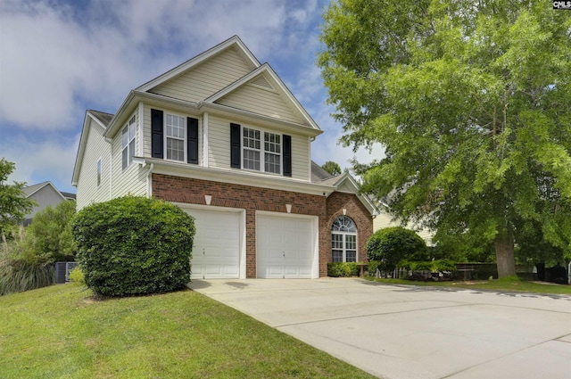 140 Otago Way W, Columbia, SC 29170 - traditional home with brick siding, an attached garage, driveway, and a front lawn
