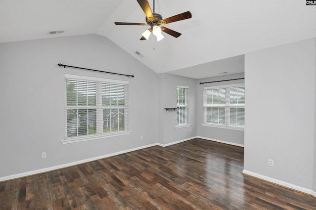 140 Otago Way W, Columbia, SC 29170 - unfurnished room featuring a ceiling fan, healthy amount of natural light, lofted ceiling, and wood finished floors