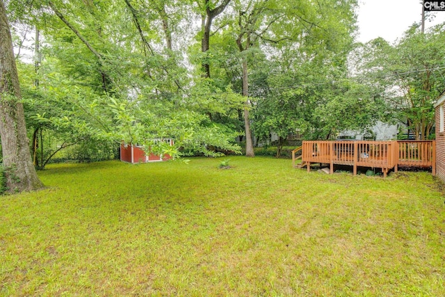 2241 Atascadero Dr, Columbia, SC 29206 - view of grassy yard featuring a deck