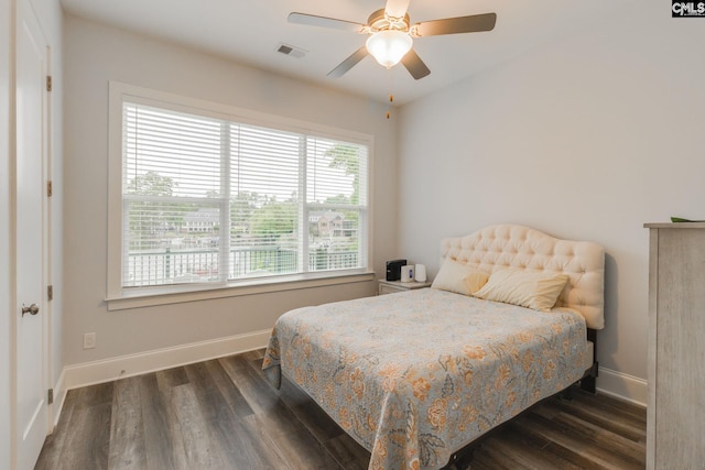 233 Pointe Overlook Dr, Chapin, SC 29036 - bedroom with wood finished floors, baseboards, and a ceiling fan