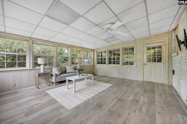 1818 Stratford Rd, Cayce, SC 29033 - sunroom / solarium with a deck, wooden walls, wood finished floors, and a paneled ceiling