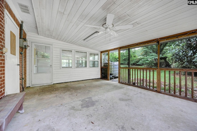 1818 Stratford Rd, Cayce, SC 29033 - unfurnished sunroom featuring ceiling fan and lofted ceiling