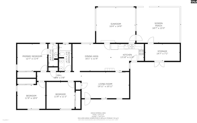 1818 Stratford Rd, Cayce, SC 29033 - floor plan / room layout
