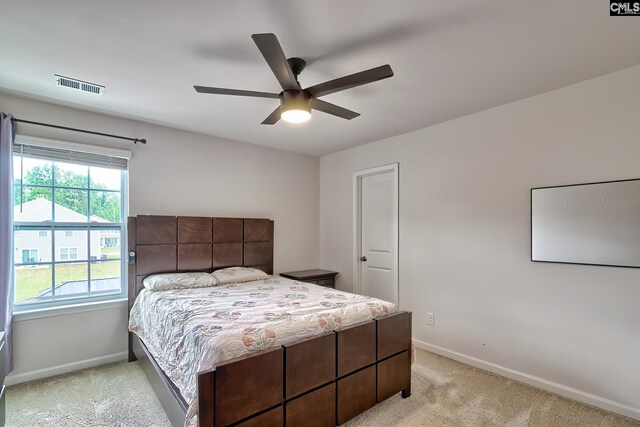 2121 Connor Way, Newberry, SC 29108 - bedroom featuring light colored carpet, baseboards, and ceiling fan