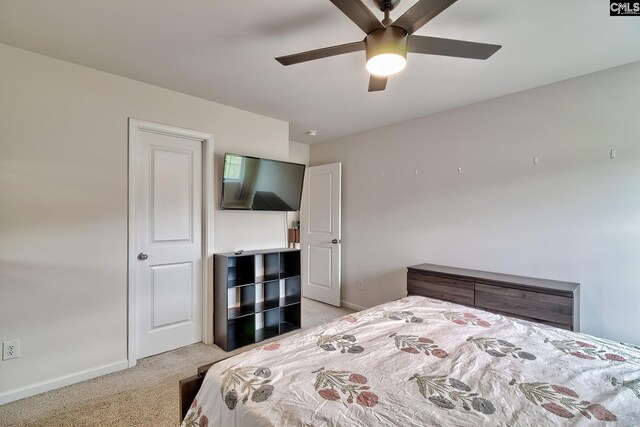 2121 Connor Way, Newberry, SC 29108 - bedroom featuring light colored carpet, baseboards, and ceiling fan