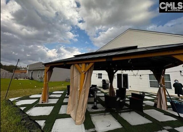 2121 Connor Way, Newberry, SC 29108 - view of patio featuring a gazebo, a putting green, and an outdoor living space