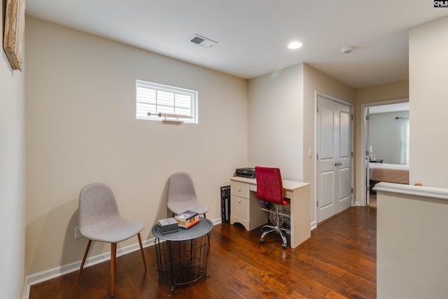 1123 Triple Crown Ct, Elgin, SC 29045 - sitting room featuring hardwood / wood-style floors, an office area, recessed lighting, and baseboards
