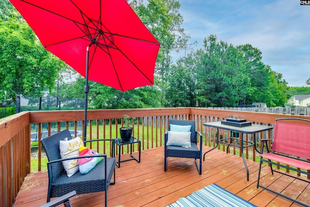 1123 Triple Crown Ct, Elgin, SC 29045 - deck with view of wooded area