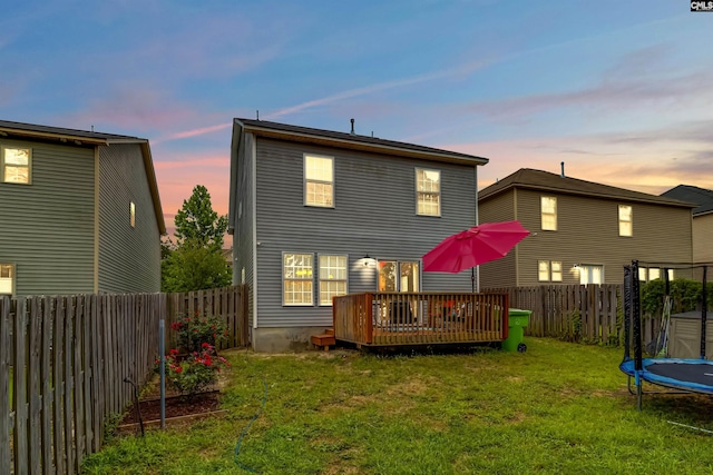 1123 Triple Crown Ct, Elgin, SC 29045 - back of house with a trampoline and a wooden deck