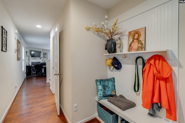 1123 Triple Crown Ct, Elgin, SC 29045 - mudroom featuring wood finished floors, recessed lighting, and baseboards