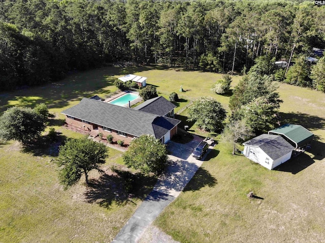 916 Sessions Rd, Elgin, SC 29045 - view of subject property with a pool area and a heavily wooded area