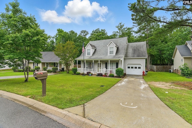417 Northshore Ct, Chapin, SC 29036 - cape cod home featuring a porch, an attached garage, driveway, and roof with shingles