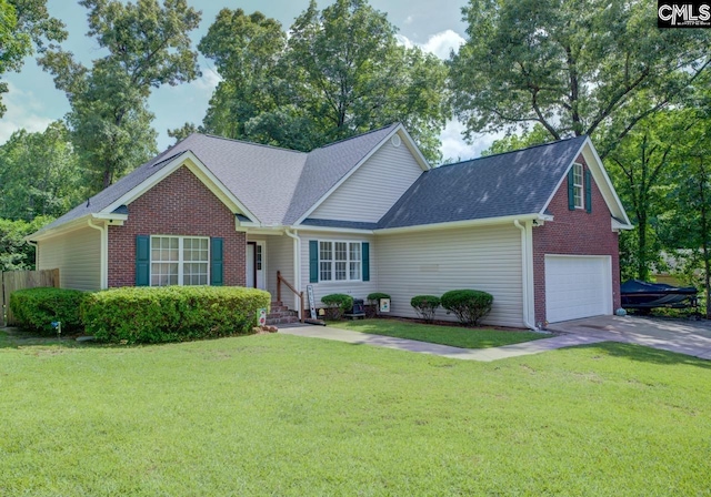 612 Williams Cir, West Columbia, SC 29172 - view of front of property with brick siding, roof with shingles, a front lawn, and concrete driveway