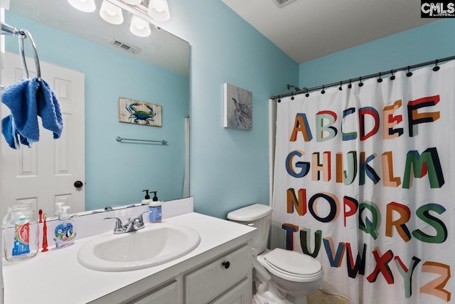 612 Williams Cir, West Columbia, SC 29172 - full bath featuring vanity, toilet, and a shower with shower curtain