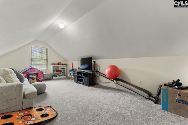 612 Williams Cir, West Columbia, SC 29172 - game room featuring carpet floors and lofted ceiling